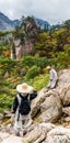 Buddhist monks travelling at seorak mountains at the Seorak