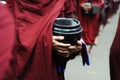 Buddhist Monks In Line