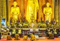 Buddhist monky praying in Wat Chedi Luang temple in Chaing Mai