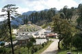 buddhist monument (druk wangyal chortens) at dochula pass between thimphu and gangtey (bhutan) Royalty Free Stock Photo