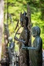 Buddhist monuments in the Okunoin cemetery in Koyasan in Wakayama, Japan Royalty Free Stock Photo