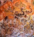 Buddhist mural painting art Royalty Free Stock Photo