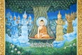 Buddhist mural in shwedagon paya yangon myanmar Royalty Free Stock Photo