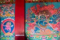 Buddhist murals on the inside wall of Rinchenpong monastery