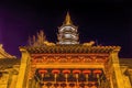 Buddhist Nanchang Temple Wooden Door Night Illuminated Wuxi Jiangsu China Royalty Free Stock Photo