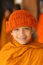 Buddhist novice in Luang Prabang, Laos. Royalty Free Stock Photo