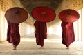 Buddhist novices in in Bagan, Myanmar Burma Royalty Free Stock Photo