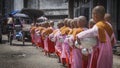 Buddhist novices girls Royalty Free Stock Photo