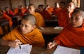 Buddhist novices in Luang Prabang, Laos Royalty Free Stock Photo