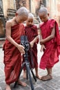 Buddhist novices in Myanmar Royalty Free Stock Photo