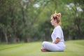 Buddhist Nuns meditation on the temple of thailand Royalty Free Stock Photo
