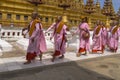 Buddhist nuns in Myanmar Royalty Free Stock Photo