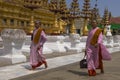 Buddhist nuns in Myanmar Royalty Free Stock Photo