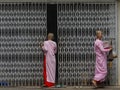 Buddhist nuns in Myanmar Royalty Free Stock Photo