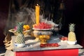 Buddhist offering. Phuket, Thailand. Royalty Free Stock Photo