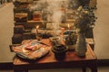 A buddhist offering table, in Hoi An, Vietnam. Royalty Free Stock Photo