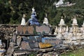 Buddhist pagodas by the road Royalty Free Stock Photo