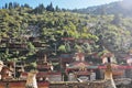 Buddhist pagodas by the road Royalty Free Stock Photo
