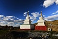 Buddhist pagodas by the road Royalty Free Stock Photo