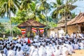 Buddhist pilgrims in the pavilions hall of shrine of Sri Dalada Maligawa or the Temple of the Sacred Tooth Relic, in Kandy, Sri