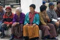 Buddhist pilgrims, Thimphu, Bhutan Royalty Free Stock Photo