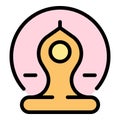 Buddhist practice icon vector flat