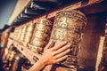 Buddhist prayer drums Royalty Free Stock Photo