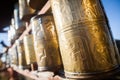 Buddhist prayer drums Royalty Free Stock Photo