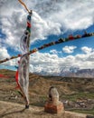 Buddhist prayer flags fluttering in the wind