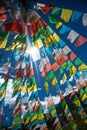 Buddhist prayer flags in Tibet, China Royalty Free Stock Photo