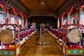 Buddhist prayer inside monastery