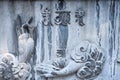 A buddhist prayer stone mural