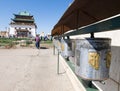 Buddhist prayer wheels and Gandan