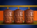 Buddhist prayer wheels