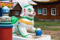 Buddhist figure of a snow lion in Ivolginsky datsan.