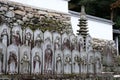 Buddhist religious statues in Akechi Mitsuhide family cemetery in Saikyoji temple in Hieizan, Japan Royalty Free Stock Photo