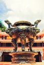 Buddhist ritual bowl for ceremonies and candles Royalty Free Stock Photo