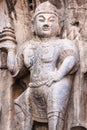 Buddhist sculpture in the main Longmen Grotto Royalty Free Stock Photo