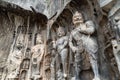 Buddhist sculptures in Fengxiangsi Cave, Luoyang, China Royalty Free Stock Photo