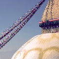 Buddhist shrine Boudhanath Stupa - vintage filter. Royalty Free Stock Photo