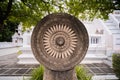 Buddhist signs, Stone dhammachakka in temple