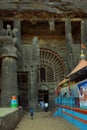 Buddhist site entrance gate Karla caves and Ekvira Devi temple, near Lonavala