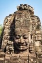 Buddhist smiling faces on towers at Bayon Temple, Cambodia Royalty Free Stock Photo