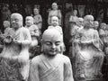 Buddhist statue buddha black and white