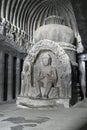 Buddhist Statue Inside Ancient Rock Temple