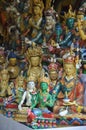 Buddhist statue store in Tibetan market in Rewalsar lake Tso Pema, Himachal Pradesh, India