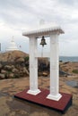 Buddhist stupa and bell