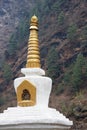 Buddhist stupa on Everest trail in Tibet, Himalayas, Nepal Royalty Free Stock Photo