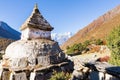 Buddhist stupa eyes in Nepal mountains. Royalty Free Stock Photo