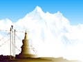 Buddhist stupa in Himalayas